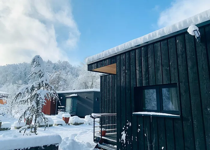 Dom wakacyjny Hjem - Tiny Homes Direkt Am Wald Zwischen Allgaeu & Bodensee *